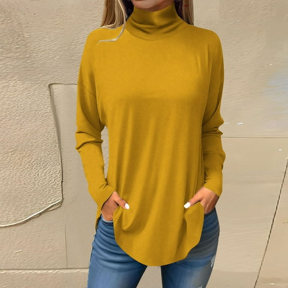 Ydkzymd Henley Long Sleeve Shirts for Women Yellow Thermal M Juniors Gold Shirt Women Plus Size Fashion Tie Dye Turtleneck Tunics Floral Comfy Plain Blouses