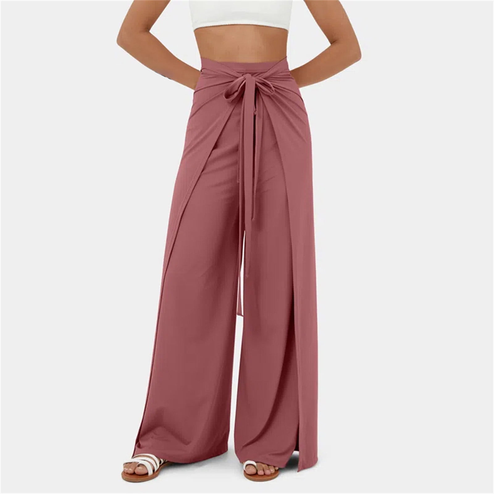 Ydkzymd Joggers Fall Pants for Women Loose Fit with Belt Slit Wide