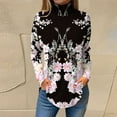 thumbnail image 1 of Ydkzymd Long Shirts for Women Christmas Pink Floral Long Sleeve Shirt Women S Athletic Flower Tie Dye Shirts Turtleneck Petite Casual Tops, 1 of 5