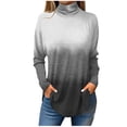 thumbnail image 1 of Ydkzymd Long Sleeve Shirt Womens Gray Plain color block Cute Shirts for Women Tie Dye Tunic Trendy Turtleneck Blouses Thermal Plus Size Petite Shirts S, 1 of 4