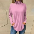 thumbnail image 1 of Ydkzymd Long Sleeve Workout Shirts for Women S Plus Size Pink Womens Thanksgiving Shirts V Neck Thermal Petite Floral Tie Dye Blouses Turtleneck Fall Plain Tops, 1 of 6