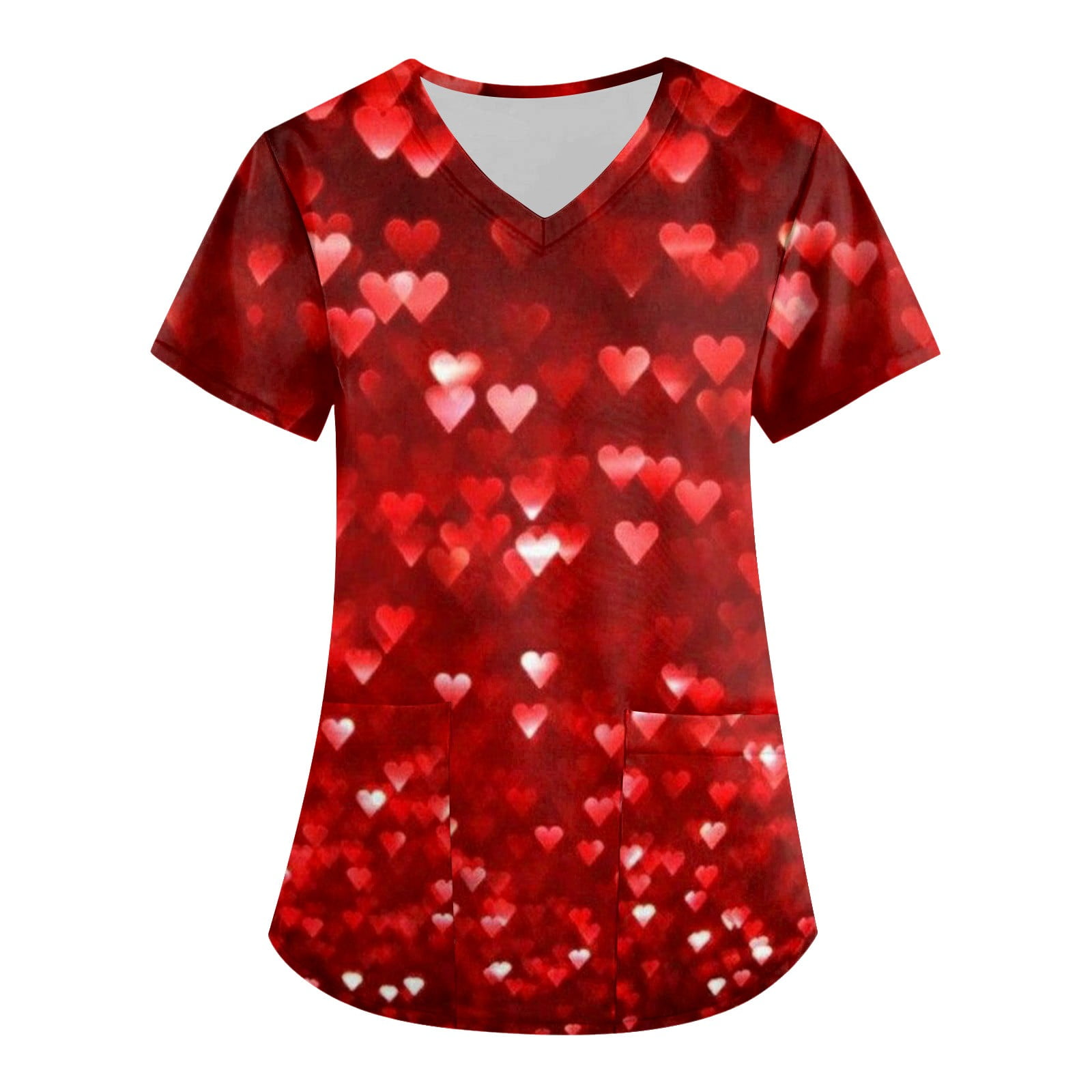 Ydkzymd Maternity Scrubs Women Valentine Printed Scrubs Tops for Women