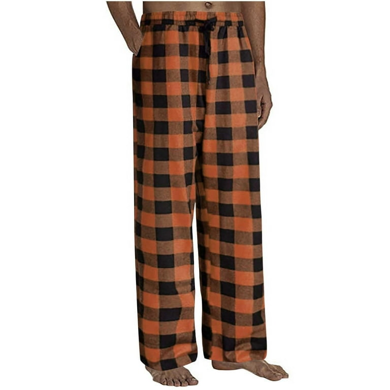 Ydkzymd Mens Plaid Pajama Pants Joggers Flannel Buffalo Plaid Plaid Pants for Men Slim Fit Pj High Waist Straight Leg Pajamas Pants Drawstring