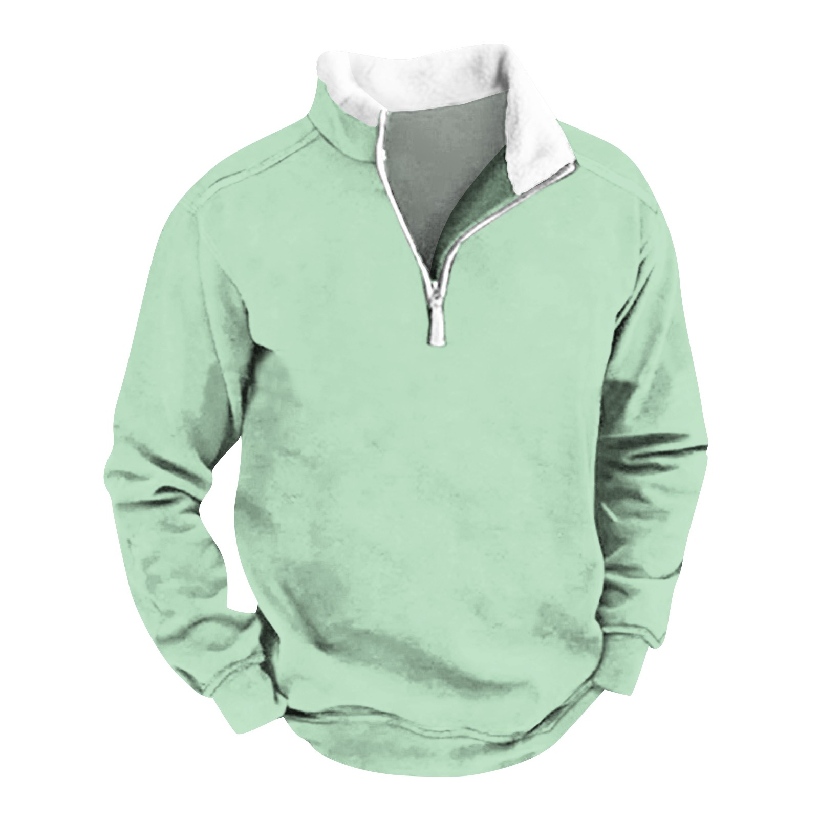 Ydkzymd Mens Zip Up Sweatshirt 4XL Heavy Hoodies For Men Mint Green Zip ...
