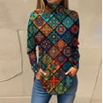 thumbnail image 1 of Ydkzymd Multicolor Long Sleeve Shirt Women Fitted Casual Oversized Long Sleeve Shirts for Women S Turtleneck Athletic Tie Dye Tops Petite Floral Flower Blouses, 1 of 5