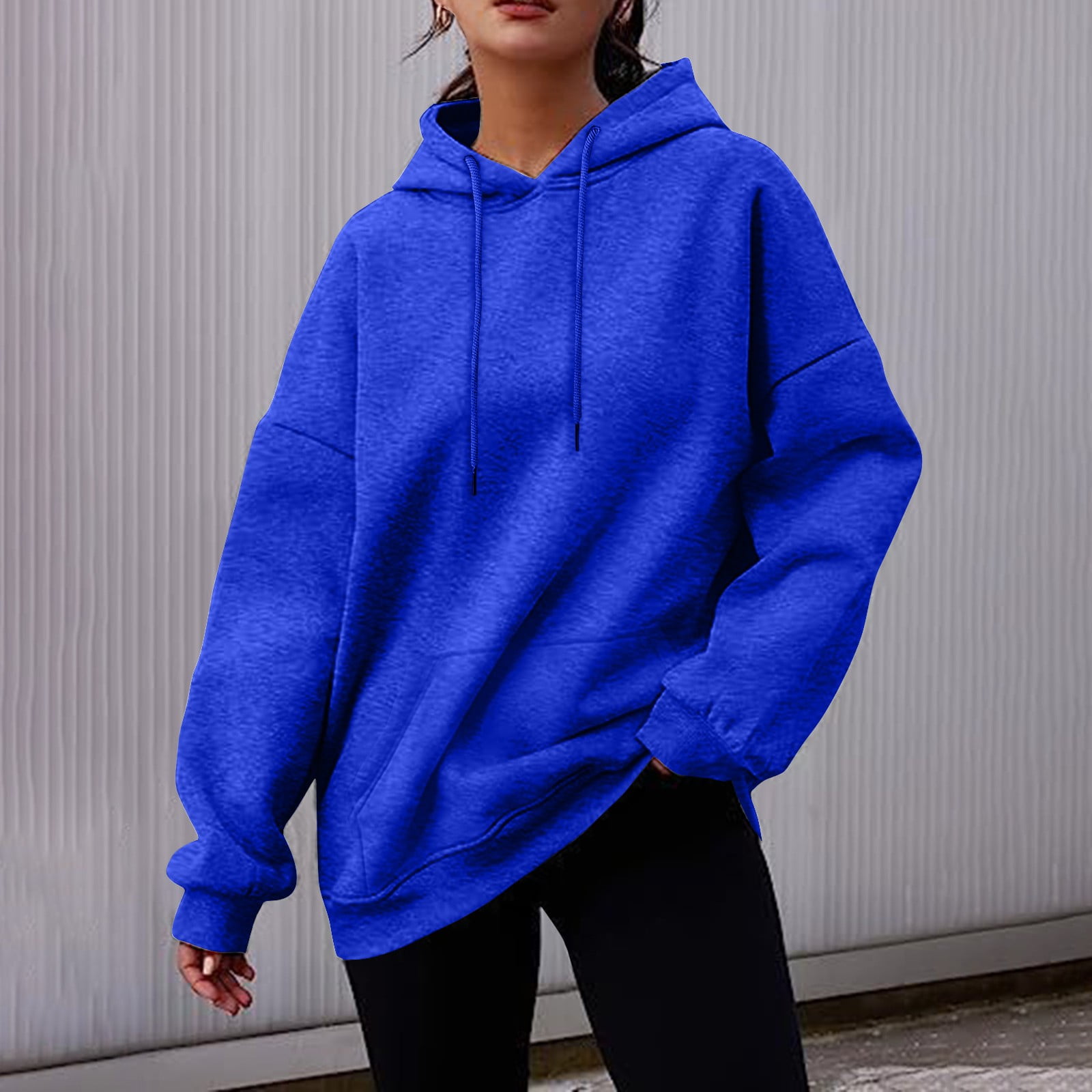 Ydkzymd Oversized Sweatshirt Women Solid Color Blouses Long Sleeve ...