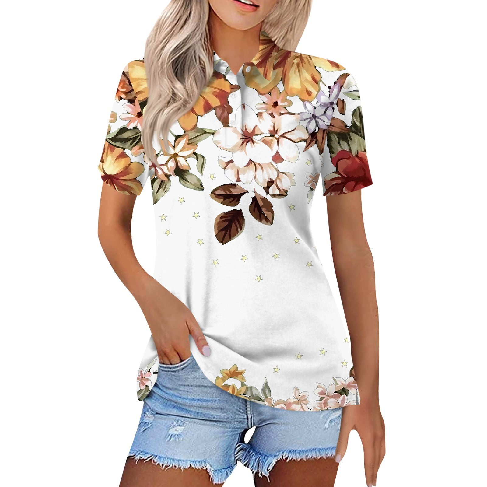 Nature Flower Unisex Button Shirt Moisture Wicking - DipaliZ main image 1