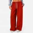 thumbnail image 1 of Ydkzymd Womens Sweatpants Athletic with Pockets Cotton Pants for Women Elasitc Drawstring Palazzo for Workout Loose Fit Trousers High Waist Elasitc Waist Pants Vermilion S, 1 of 7