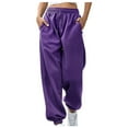 thumbnail image 1 of Ydkzymd Warm Sweatpants Women's Plus Size Drawstring Dark Purple Elastic Joggers Sport Women's Shapewear Control Panties Cinch Bottom Drawstring With Pocket Sweatpants High Waist Tie Dye Sweatpants L, 1 of 3