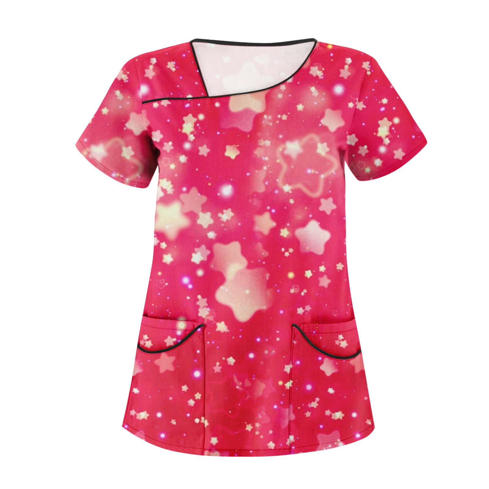 Ydkzymd Women Plus Size Scrubs Stretch Pants S Floral Women's Scrubs