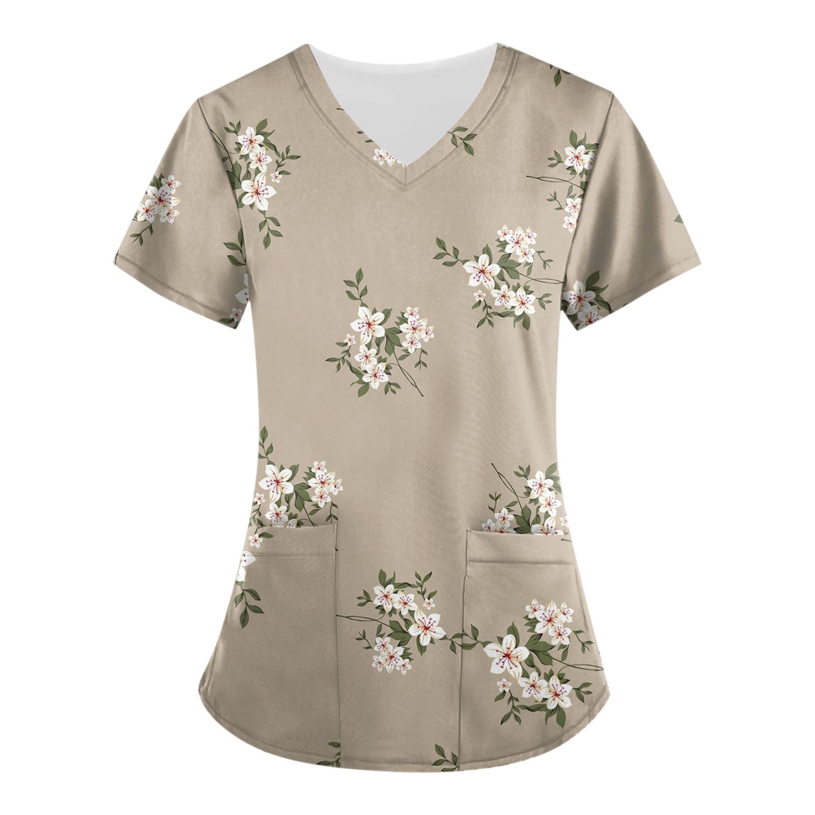 Ydkzymd Women's Scrubs Pants and Shirts 4XL Floral Women's Scrub Tops