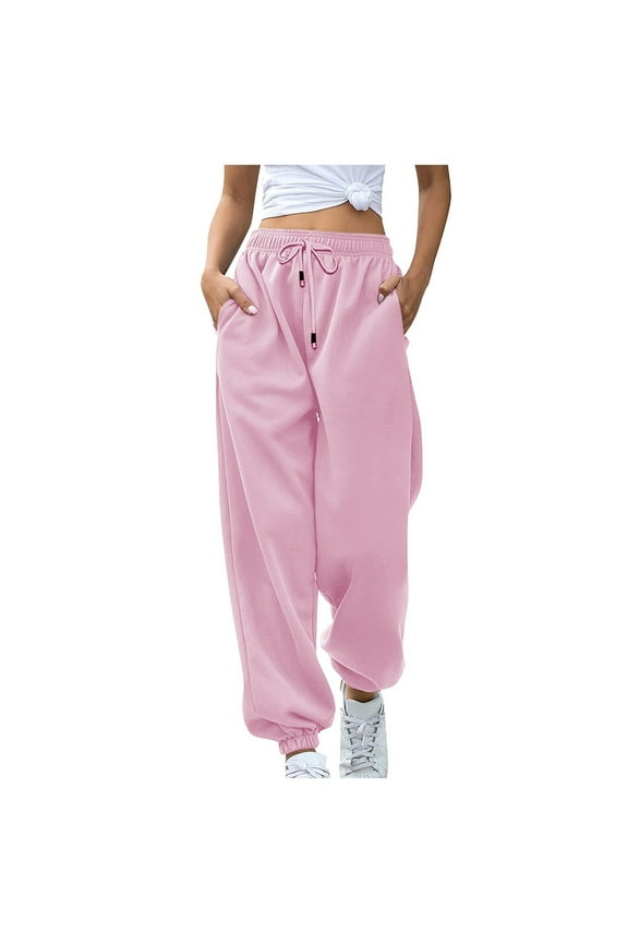 Womens Flare Sweatpants Plus Size Pink Tie Dye Cinch Bottom Sport Pants Sets Women Outfits Tank Joggers Plush With Pocket Pants High Waist Elastic Drawstring Sweatpants S