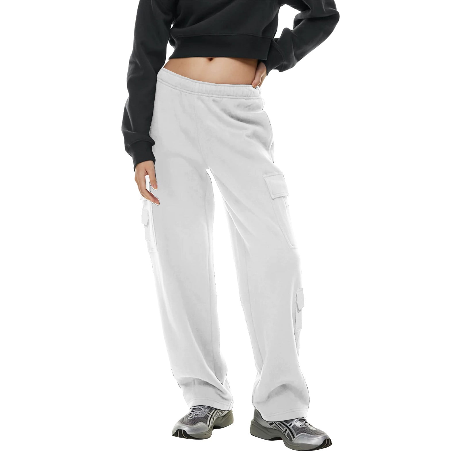 Petite white oversized 90s joggers sale
