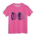 thumbnail image 1 of Mrzhqd 4Th Of July Shirts For Boys Girls Children Short Sleeved Comfortable Soft Independence Day Printed Top T Shirt Hot Pink 6-7 Years, 1 of 4