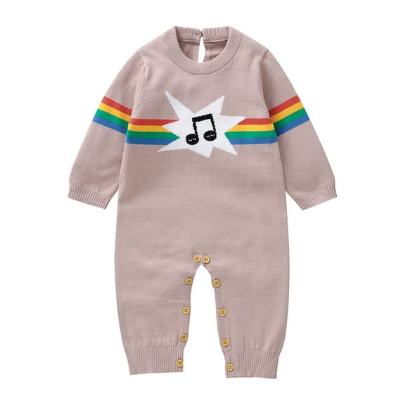 Ydojg Baby Boys Girls Bodysuit Knit Romper Striped Print Cotton Long Sleeve Boy Girl Sweater Clothes Jumpsuit