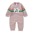 thumbnail image 1 of Ydojg Baby Toddler Bodysuits Knit Romper Striped Print Cotton Long Sleeve Boy Girl Sweater Clothes Jumpsuit, 1 of 9