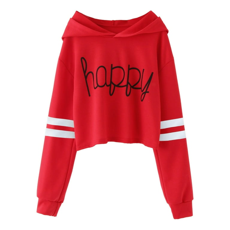 Fashion Letter Print Short Hoodies