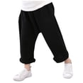 thumbnail image 1 of Bysome Boys Girls Toddler Pants Summer Solid Color Breathable Pleated Kids Long Pants Trousers Black 4-5 Years, 1 of 4