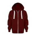 thumbnail image 1 of Ydojg Boys Hoodie Sweatshirt Solid Color Zip Long Sleeve Hoodie Top With Pocket Girls Kids Boys Fall Winter Coat 6-7 Years, 1 of 5