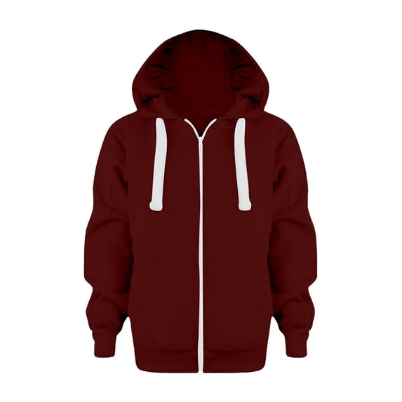 Ydojg Boys Hoodie Sweatshirt Solid Color Zip Long Sleeve Hoodie Top With Pocket Girls Kids Boys Fall Winter Coat 6-7 Years