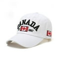 thumbnail image 1 of Bysome Canada Baseball Cap Canada Day Embroidered Maple Leaf Flag Adjustable Hat White, 1 of 2