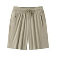 thumbnail image 1 of Mrzhqd Casual Shorts For Mens Gym Workout Shorts Lightweight Athletic Training Running Hiking Jogger With Zipper Pockets Khaki 2Xl, 1 of 3