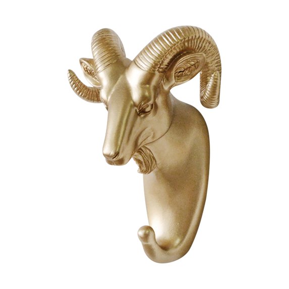 Mrzhqd Creative Non-Punch Coat Hook Sticky Hook Decorative Hook Creative Animal Head Wall Hanging Deer Head Hook Gold