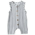 thumbnail image 1 of Ydojg Cute Bodysuits For Baby Toddler Boys Girls Sleeveless Striped Prints Pullover Romper Jumpsuit Clothes For 9-12 Months, 1 of 6