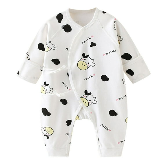 Mrzhqd Baby Toddler Bodysuits Boys Girls Cartoon Animals Cotton Romper Long Sleeve Plaid Cute Jumpsuit Outfits Clothes