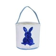 thumbnail image 1 of Ydojg Easter Bunny Basket Bags For Kids Canvas Cotton Carrying Gift And Eggs Bag Fluffy Tails Printed Rabbit Canvas Toys Bucket Tote Easter Gift For Boys Girls, 1 of 8