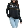 thumbnail image 1 of Mrzhqd Fall Sweaters For Women 2024 Tops Crewneck Long Sleeve Retro Polka Dot Skull Print Casual Knit Pullover Fall Winter Womens Outfit Black Xl, 1 of 7