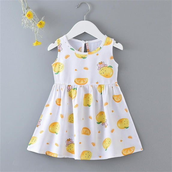 Mrzhqd Little Girls Dresses Dress Summer Floral Princess Dress Beach Dress 2024 New Cotton Silk Sundress Children Dress 12-18 Months