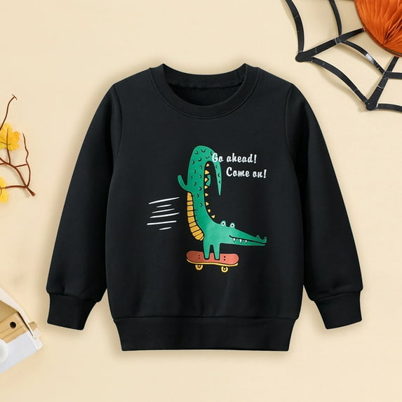 Ydojg Long Sleeve Tops For Kids Toddler Baby Boys Girls Cartoon Dinosaur Prints Shirt Tops Fall Winter Clothes