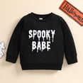thumbnail image 1 of Ydojg Long Sleeve Tops For Kids Toddler Newbornbaby Boy Girl Shirts Letter Print Pullover Black Sweatshirt Tops Fall Outfit Casual Clothes, 1 of 8