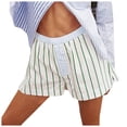 thumbnail image 1 of Bysome Lounge Pants For Women Boxer Shorts Pj Shorts Low Rise Striped Pajamas Sleep Plaid Gingham Micro Short Pants Green M, 1 of 8