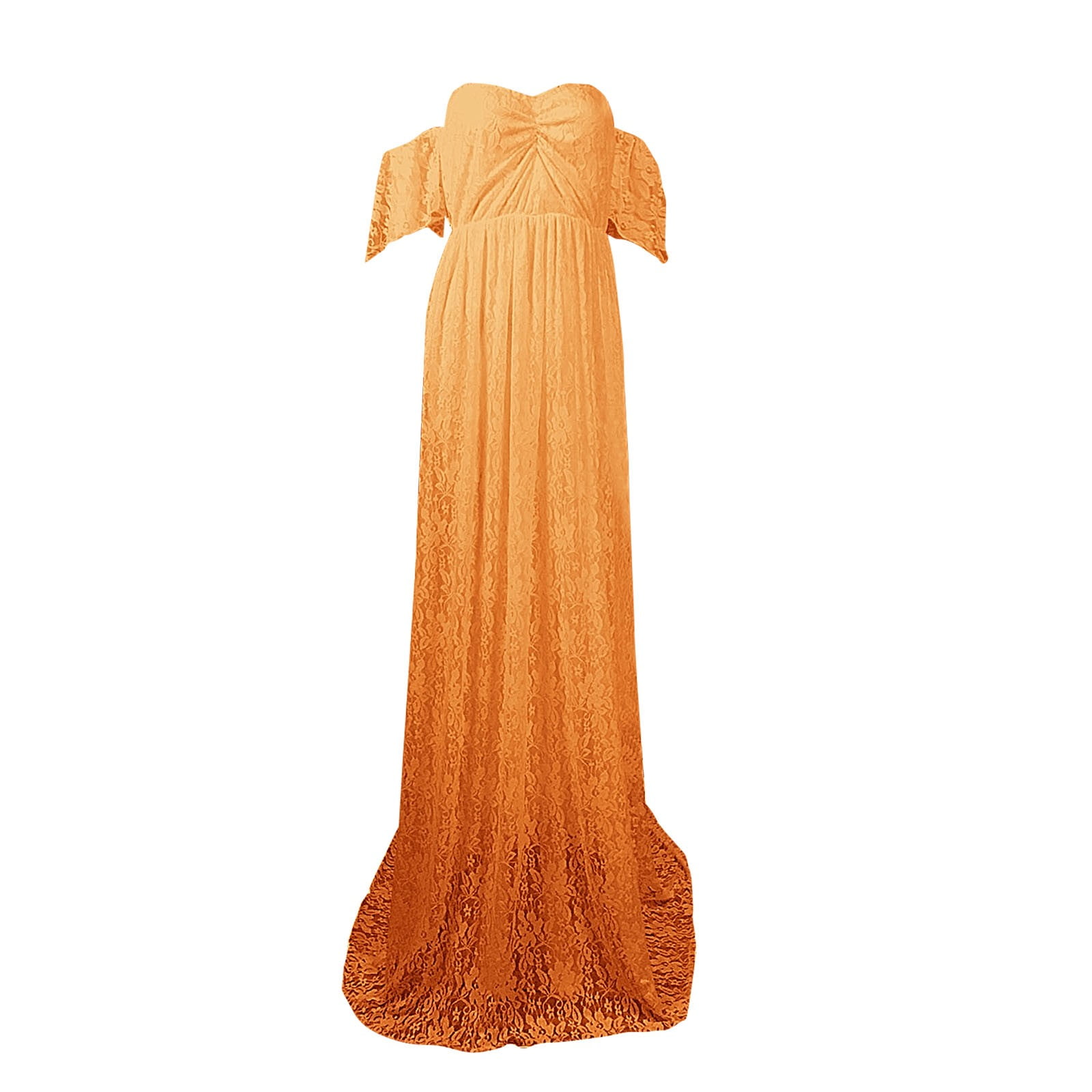 Mrzhqd Maternity Dress For Photoshoot Lace Maternity Trailing Short Sleeved  Dress Long Dress Photography Flying Sleeve Dress Yellow Xl - Walmart.com