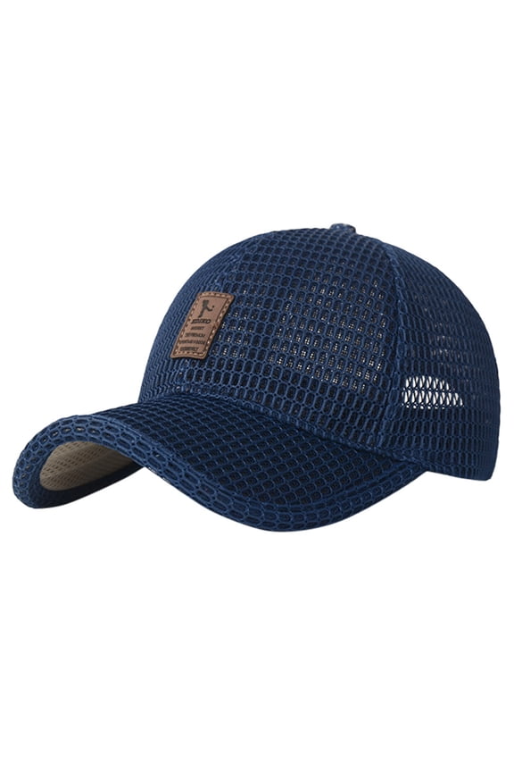 Mens Fashion Solid Breathable Protection Hat Wild Baseball Cap Blue
