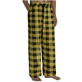 thumbnail image 1 of Mrzhqd Mens Pajama Pants Plaid Print Casual Sleep Pant Wide Leg Loose Comfy Trousers With Pockets Yellow Size M, 1 of 1