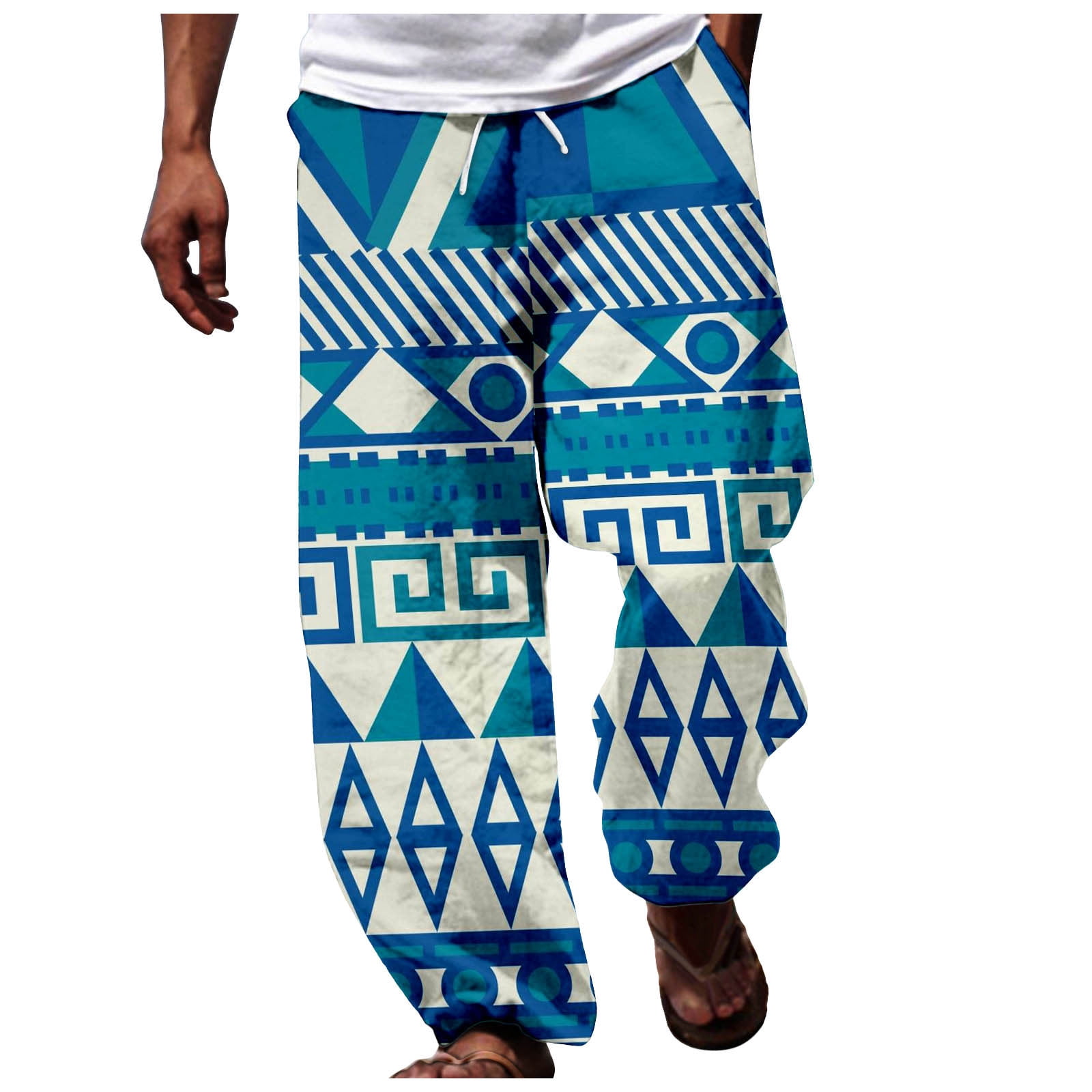 Ydojg Mens Pants African Dashiki Traditional Style Trouser
