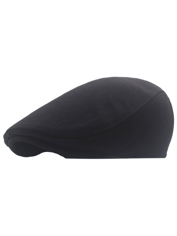 Newsboy Mens Hat Cotton Soft Stretch Fit Men Cap Cabbie Driving Hat For Men Black