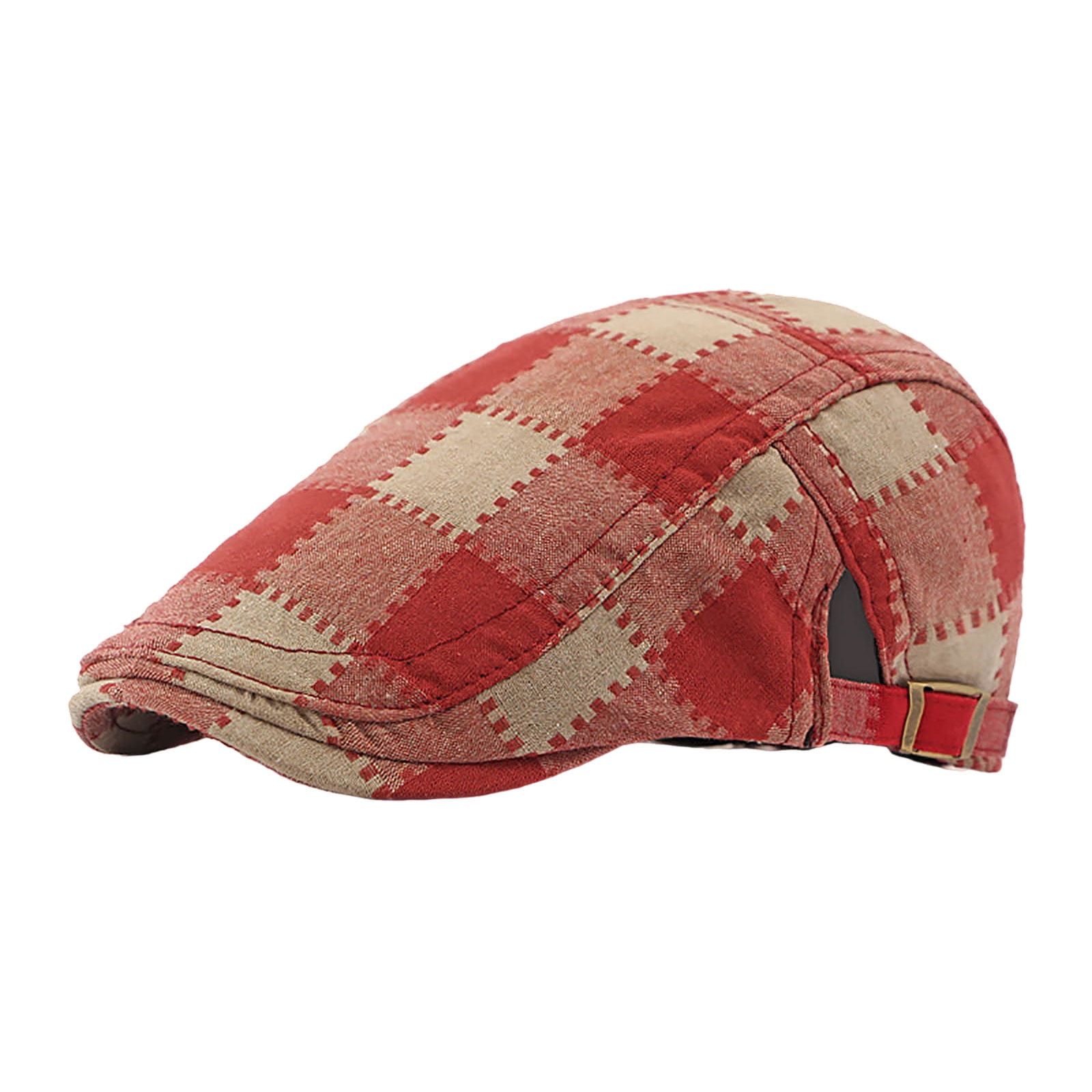 Mrzhqd Newsboys Hat For Men British Retro Plaid Beret Spring  display picture 1