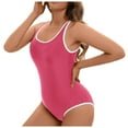 thumbnail image 1 of Mrzhqd One Piece Bathing Suit for Women Retro Backless Sexy Swimsuit Summer Square Neck Straps Solid Color Swimwear Tummy Control Ruched 1 Piece Swimsuit Pink M, 1 of 6