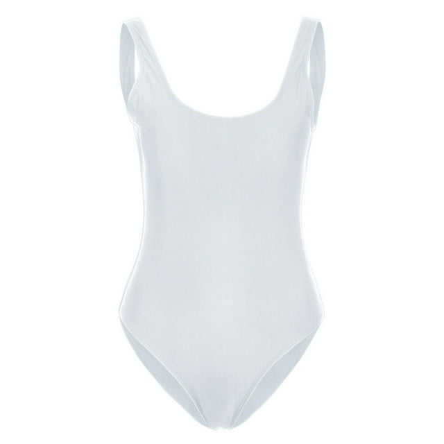 Mrzhqd One Piece Bathing Suit for Women Retro Solid Color Square Neck Straps Swimsuits Summer Plus Size Ruffle Shapewear Tummy Control Beach Swimwear White M