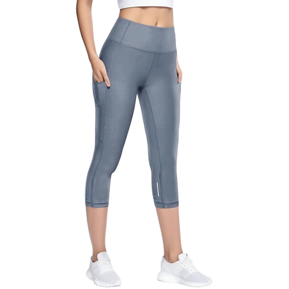 Mrzhqd Soft Leggings For Women Pants Drying Quick Elastic Yoga Pants Tight Reflective Calf Length Yoga Pants Dark Blue Xl