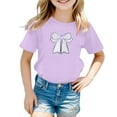 thumbnail image 1 of Bysome Summer T Shirts For Toddler Girls Cute Graphic Casual Round Neck Short Sleeve Tee Shirt Tops 5-6 Years, 1 of 3