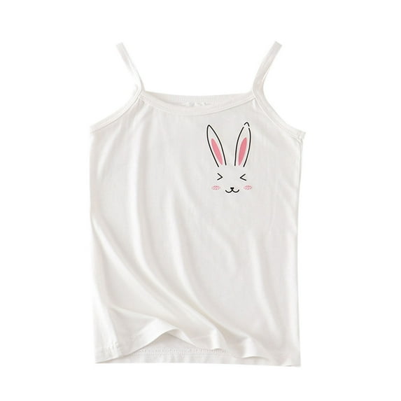 Ydojg Summer T Shirts For Toddler Kids Girls Camisole Cute Print Tank Top Undershirt Super Soft Breathable 5-6 Years