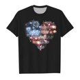 thumbnail image 1 of Mrzhqd Summer Toddler Boys Girls Independence Day Short Sleeve Prints T Shirt Tops Clothes Black 4-5 Years, 1 of 4