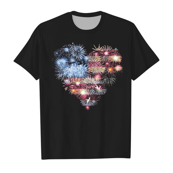 Mrzhqd Summer Toddler Boys Girls Independence Day Short Sleeve Prints T Shirt Tops Clothes Black 4-5 Years