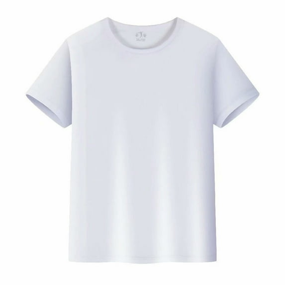 Mrzhqd Summer T-Shirts for Boys Girls Toddler Kids T Shirts Short Sleeve Plain Top Tees Boy & Girl Unisex Children Crew Neck T Shirt White 5-6 Years