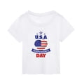 thumbnail image 1 of Mrzhqd Summer Toddler Boys Girls Independence Day Shirts Crew Neck Printed Short Sleeved Top White 9-10 Years, 1 of 3